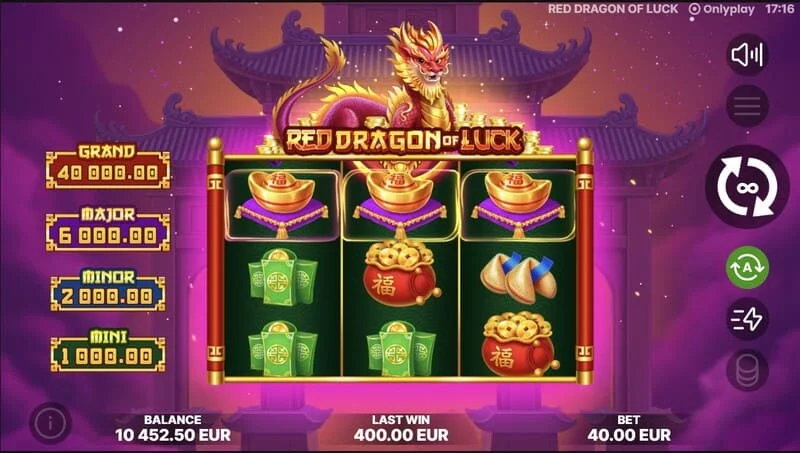 Red Dragon of Luck - Bonus Coin Game özelliğinin başlatılması